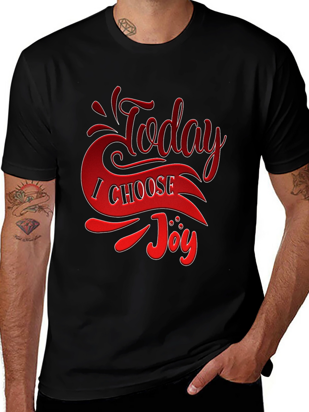 Today I Choose Joy Graphic Tee - Black T-Shirt