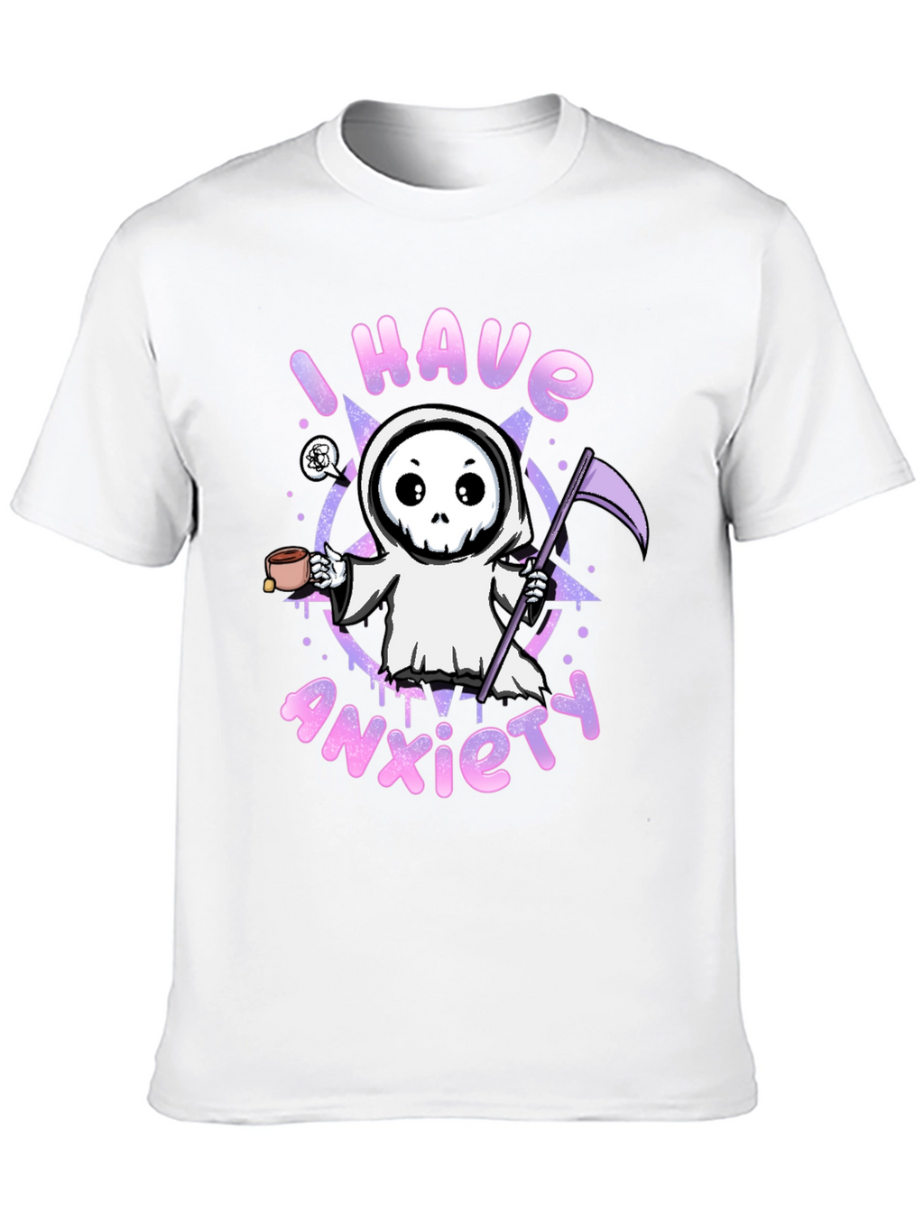 Anxiety Grim Reaper Black Graphic T-Shirt
