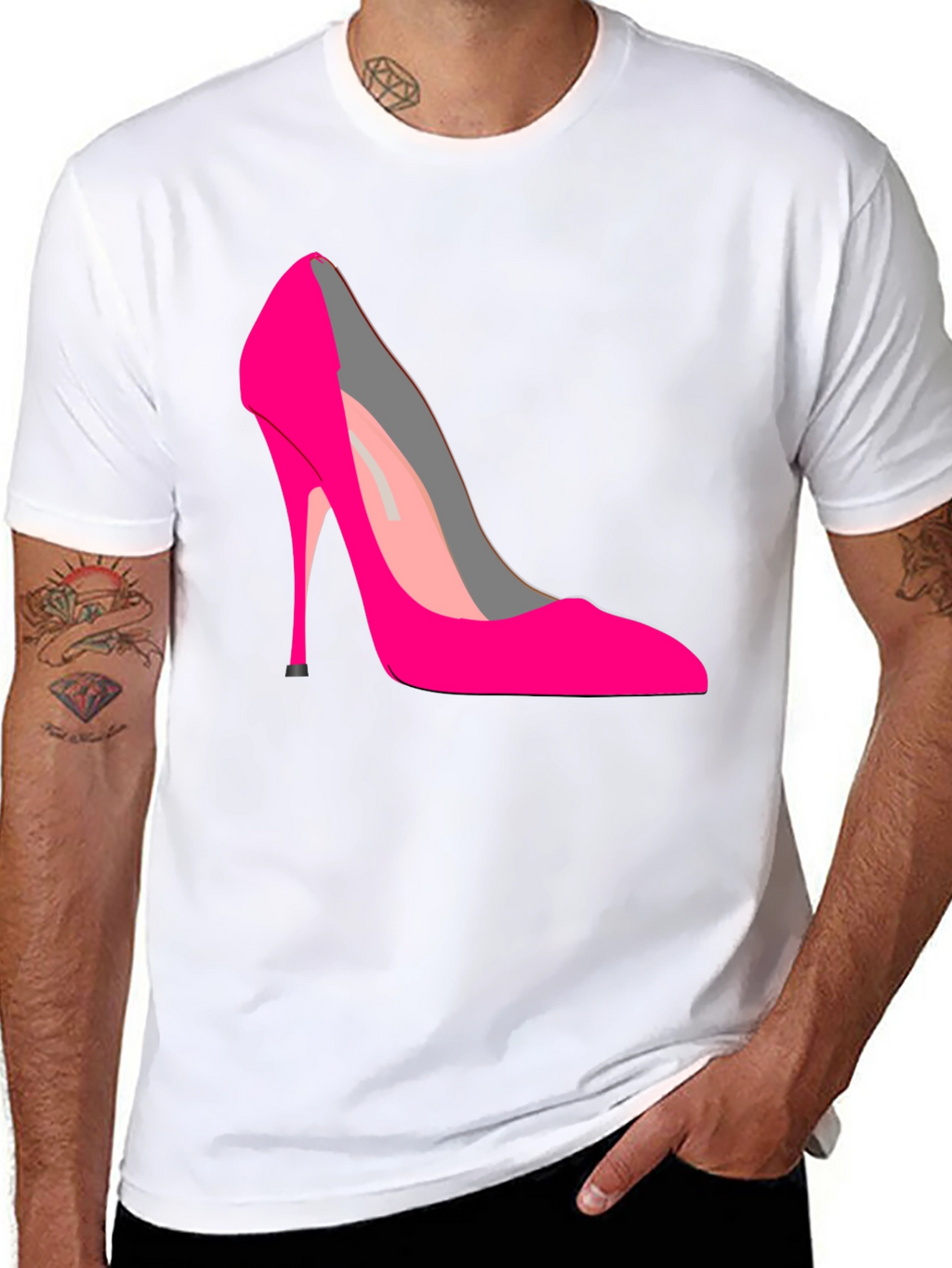 Hot Pink High Heel Graphic Tee