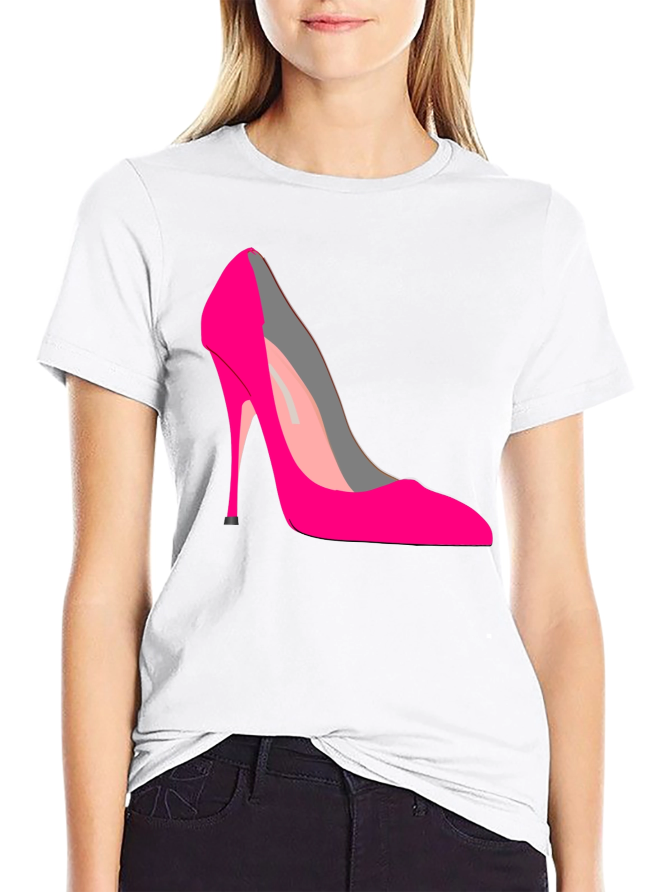 Hot Pink High Heel Graphic Tee