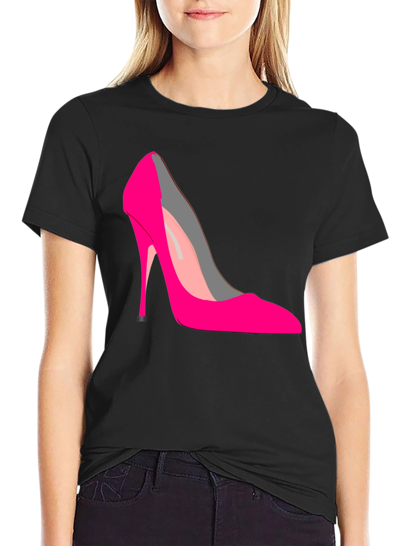 Hot Pink High Heel Graphic Tee