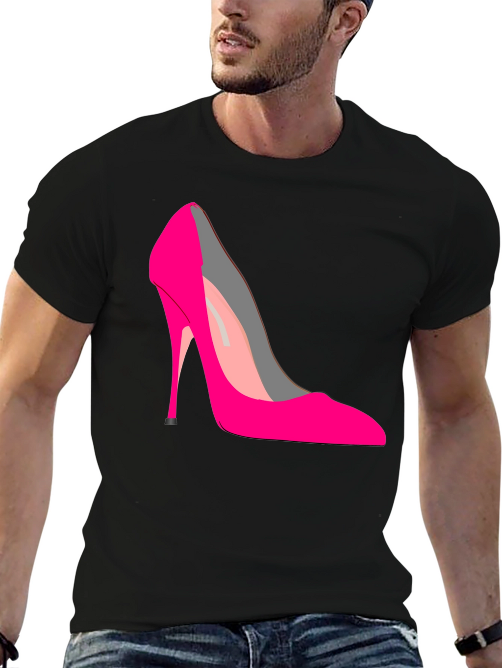 Hot Pink High Heel Graphic Tee