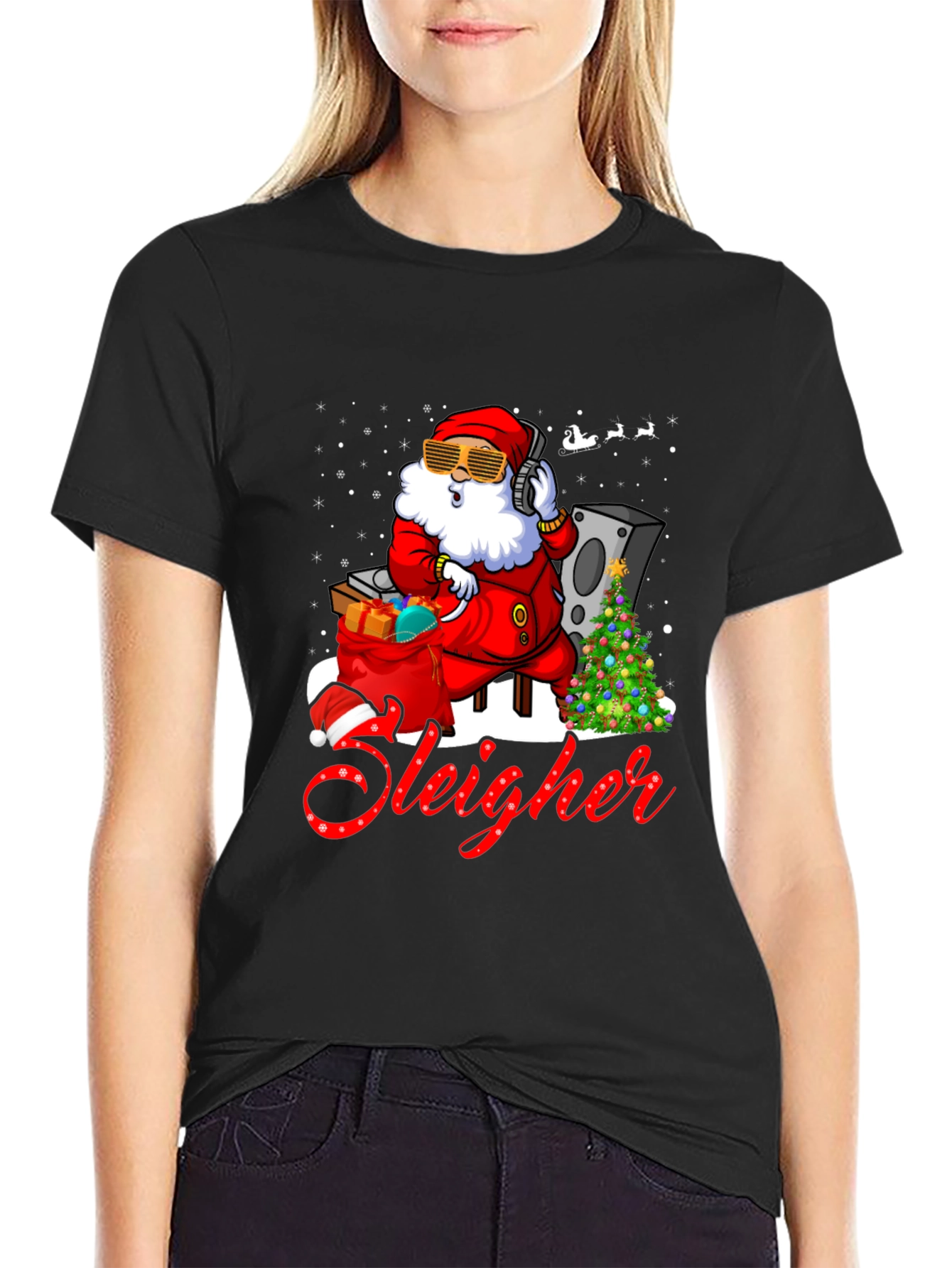 DJ Santa Sleigher Graphic T-Shirt