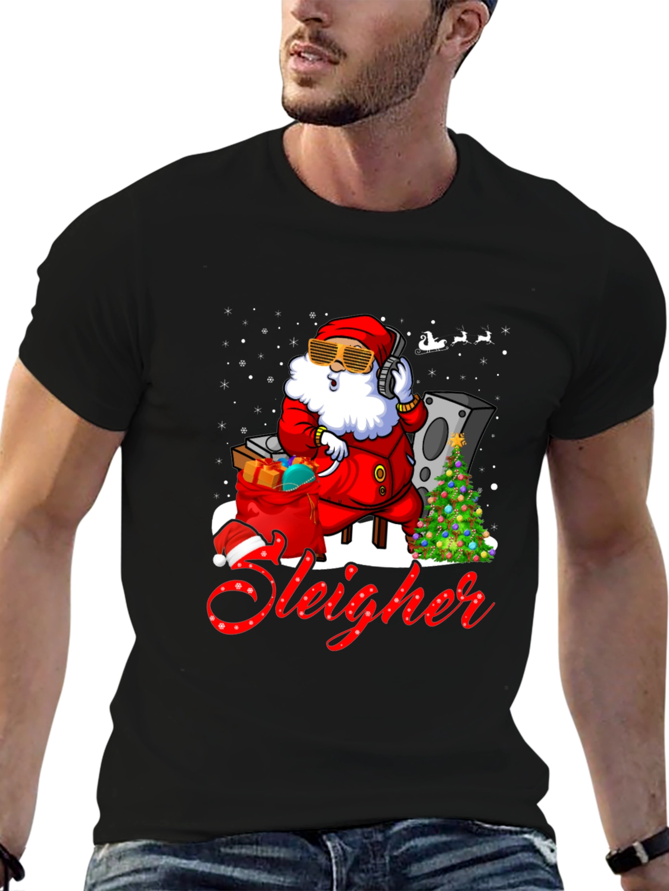 DJ Santa Sleigher Graphic T-Shirt