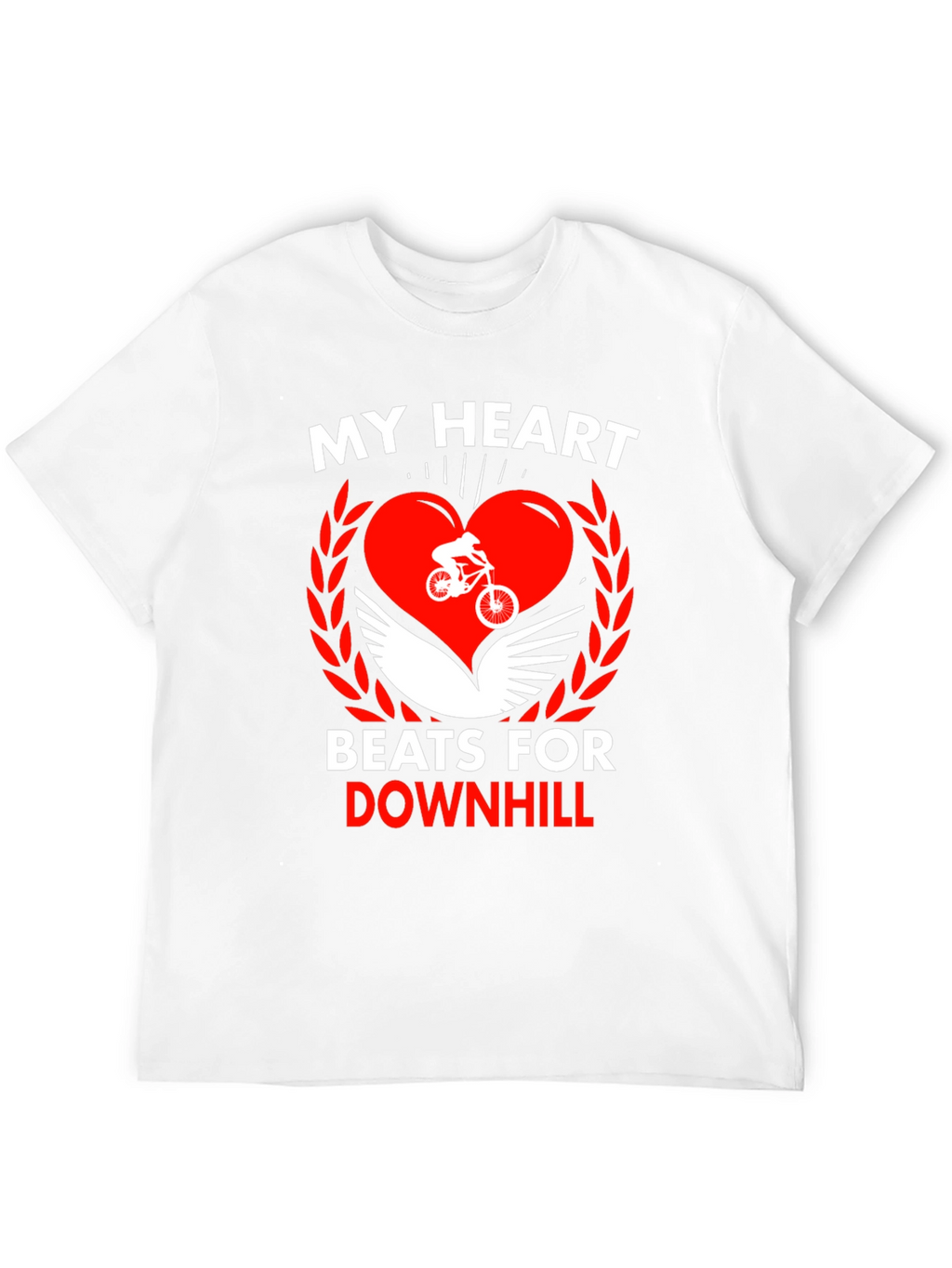 Downhill Biking Heart Graphic T-Shirt