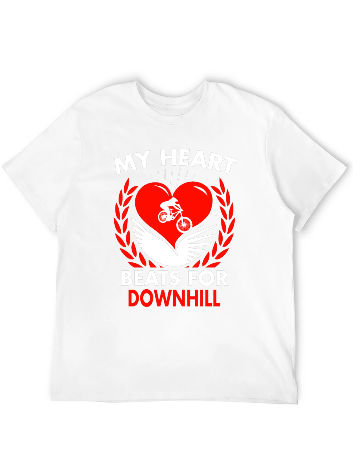 Downhill Biking Heart Graphic T-Shirt
