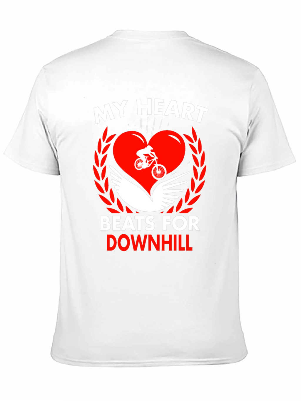 Downhill Biking Heart Graphic T-Shirt