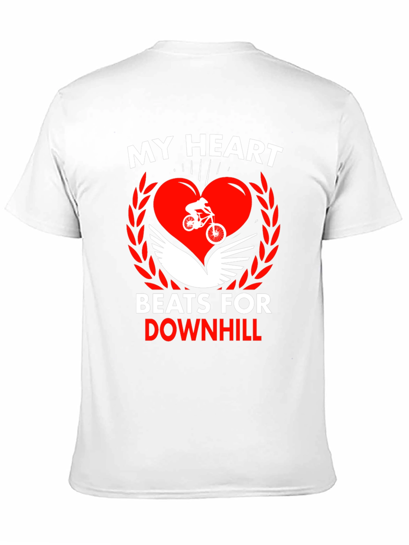 Downhill Biking Heart Graphic T-Shirt