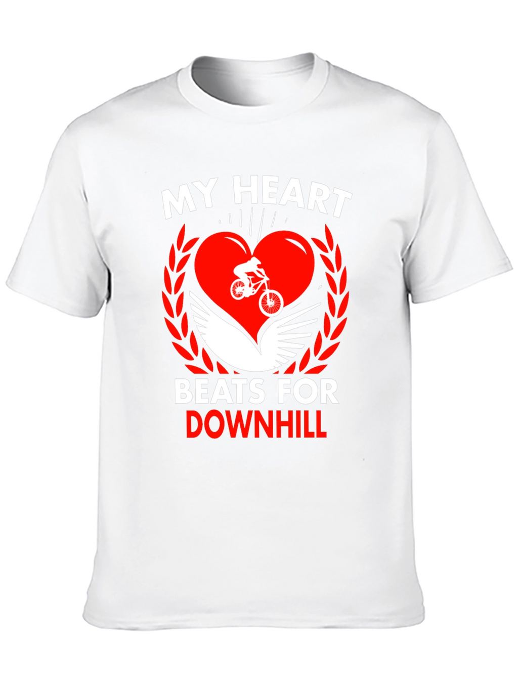 Downhill Biking Heart Graphic T-Shirt