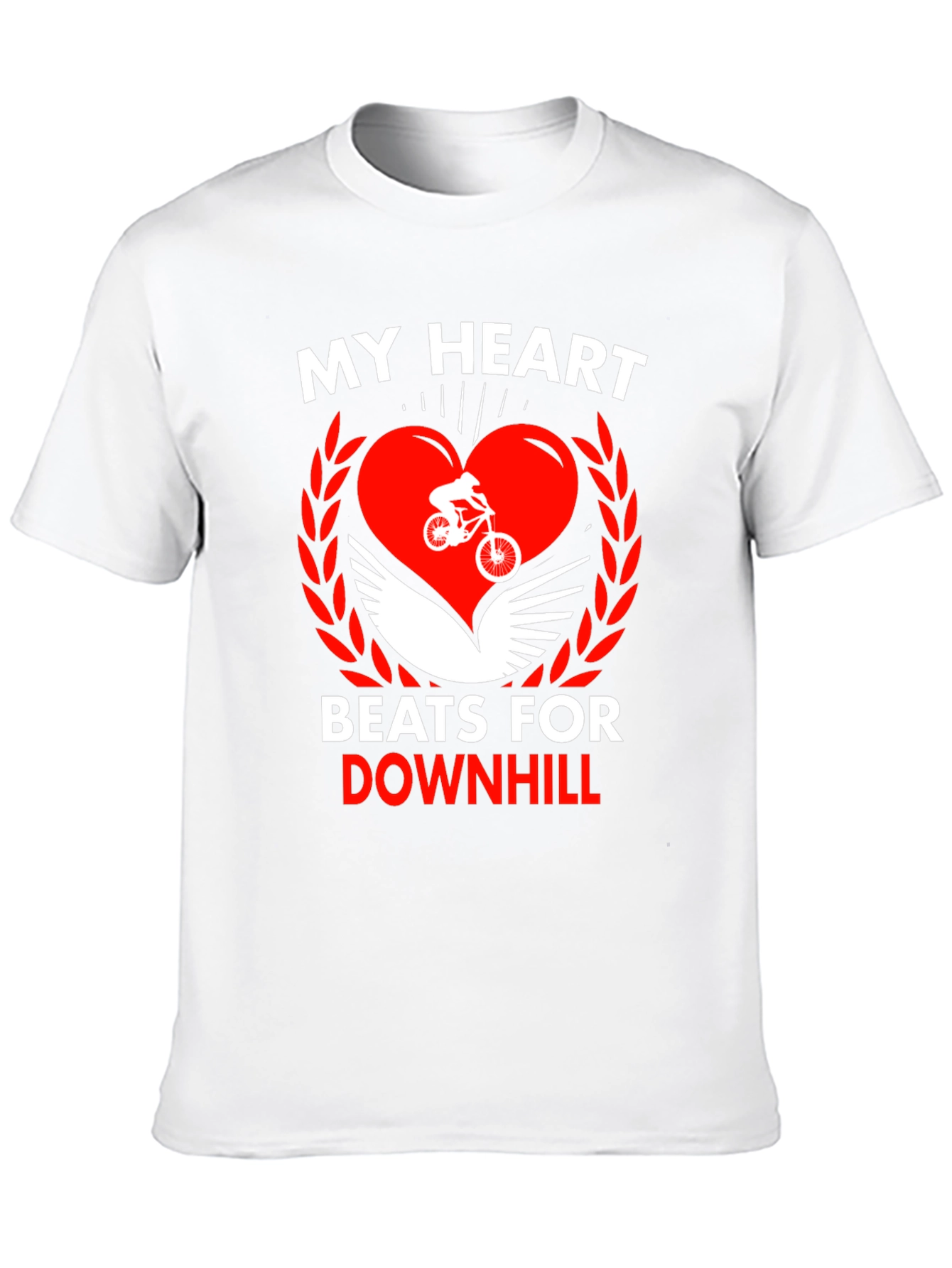 Downhill Biking Heart Graphic T-Shirt