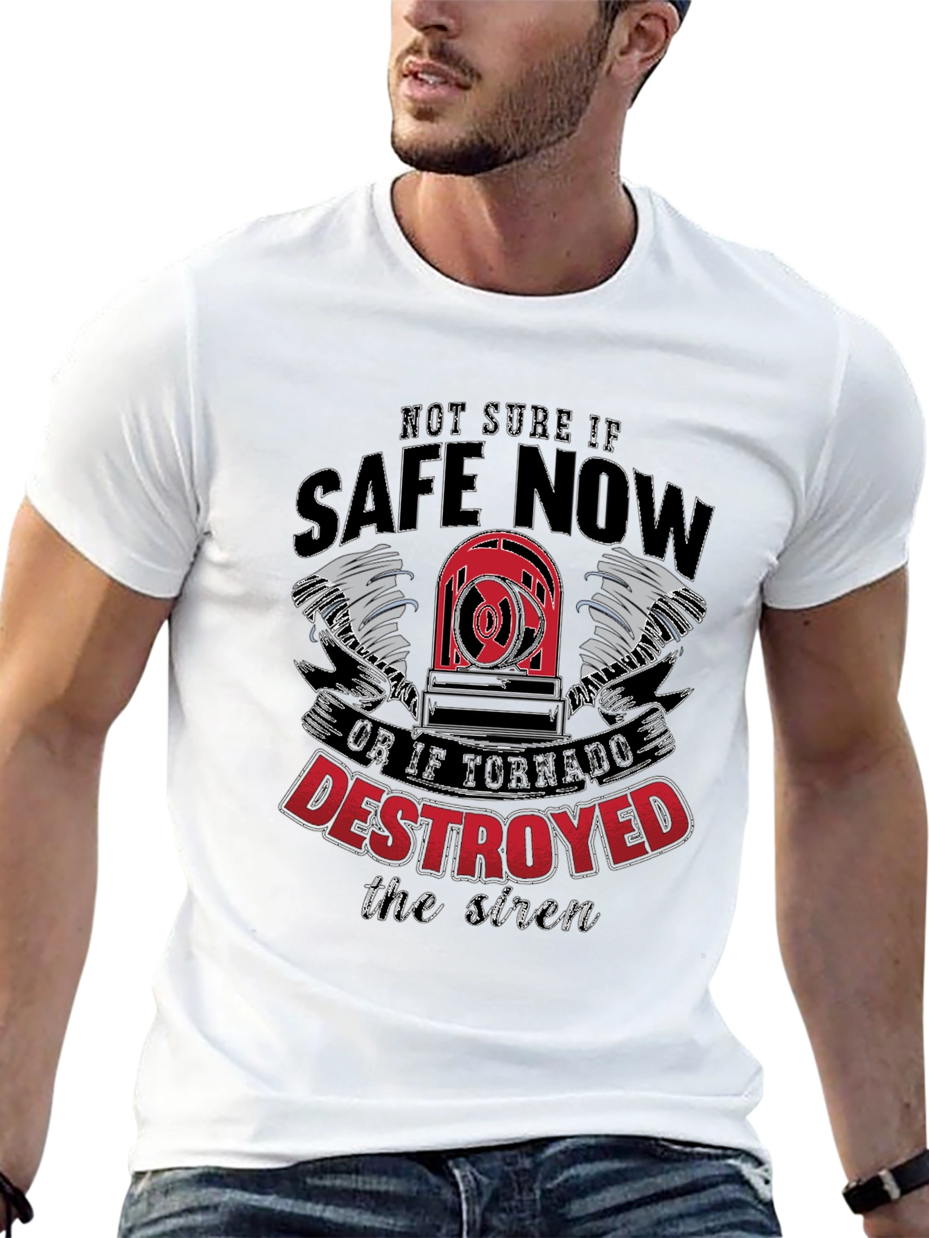 Safe Now Tornado Siren Graphic T-Shirt