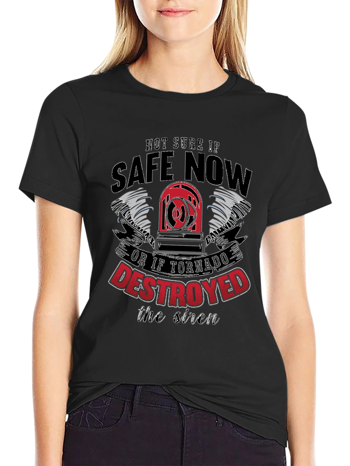 Safe Now Tornado Siren Graphic T-Shirt