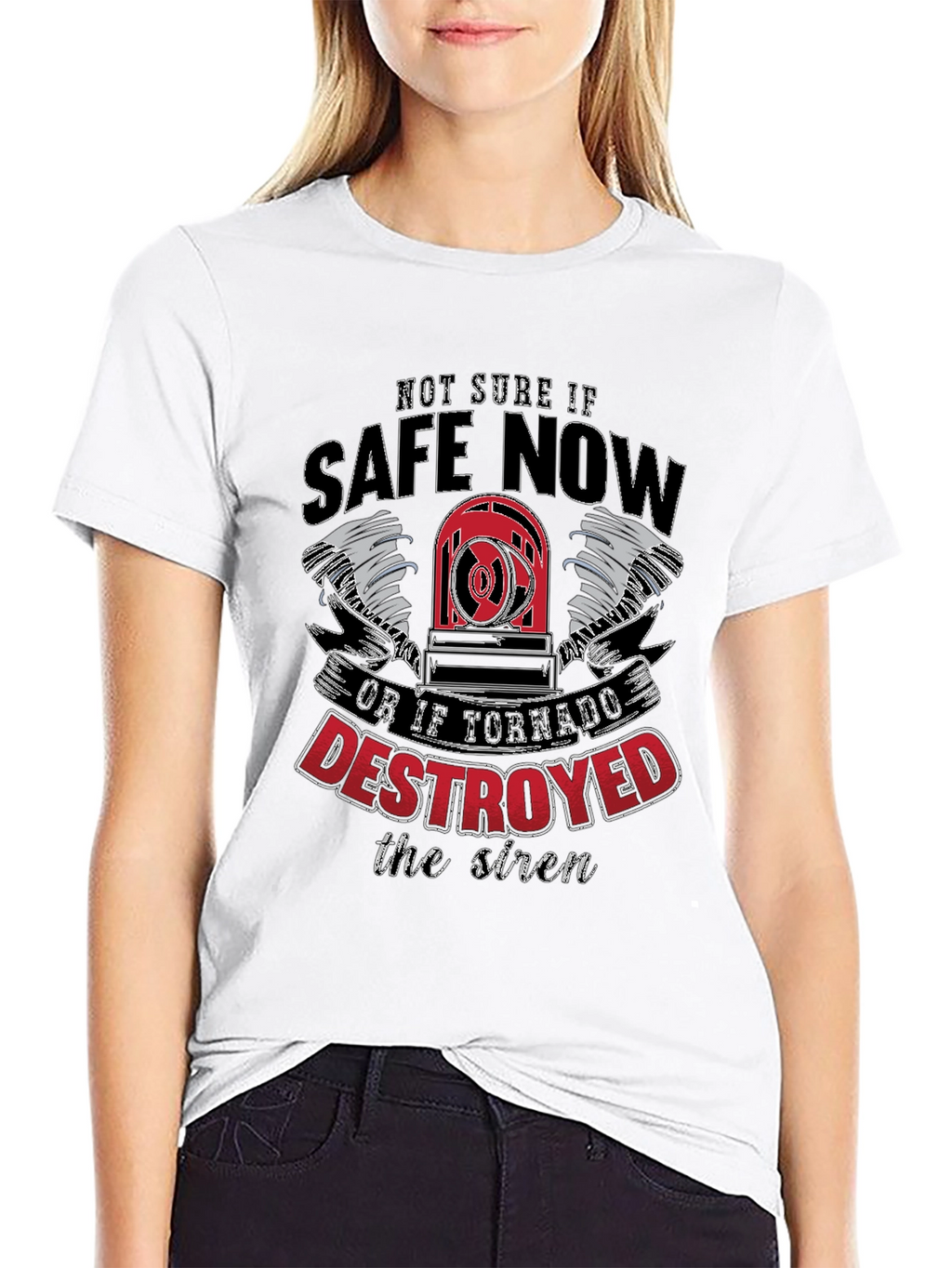 Safe Now Tornado Siren Graphic T-Shirt