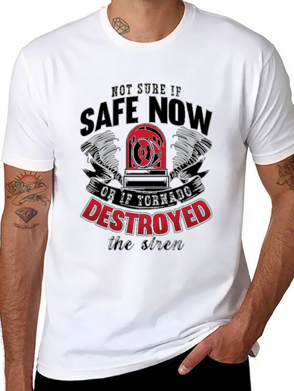 Safe Now Tornado Siren Graphic T-Shirt