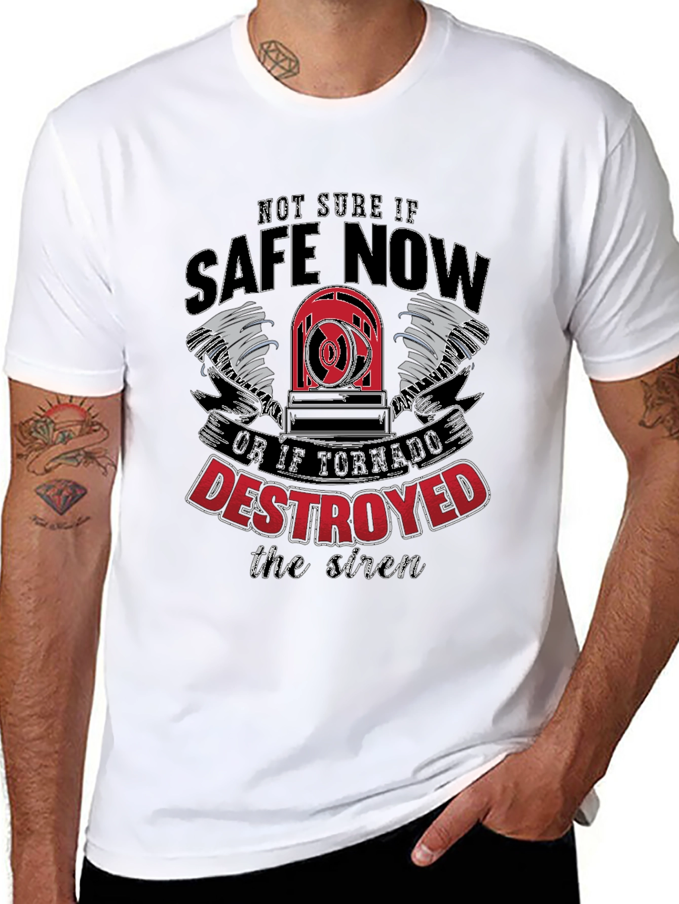 Safe Now Tornado Siren Graphic T-Shirt
