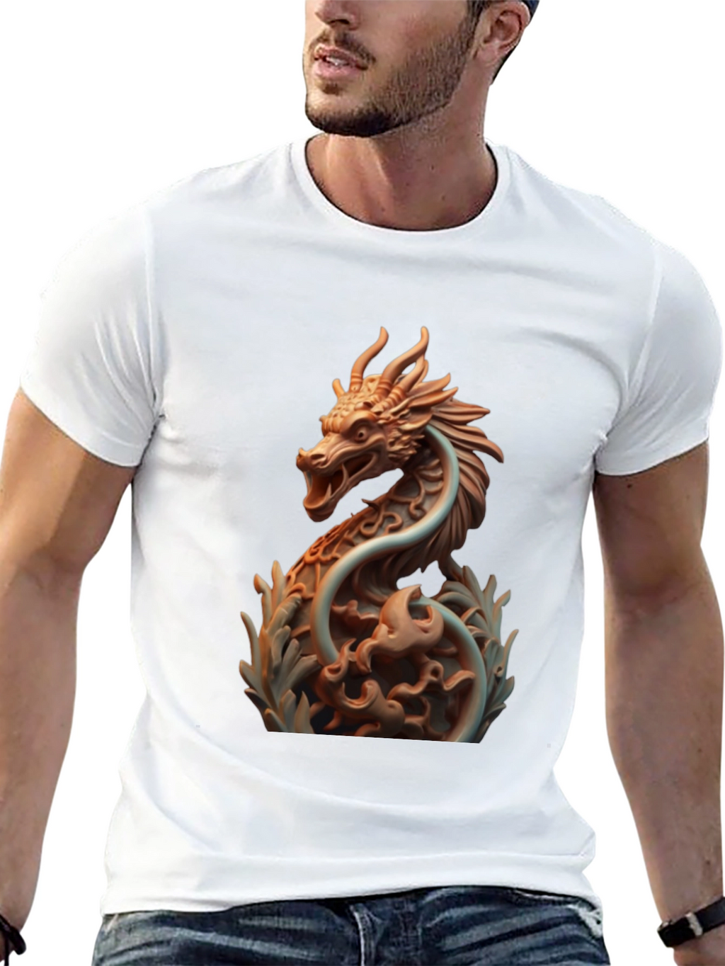 Dragon Print Black T-Shirt