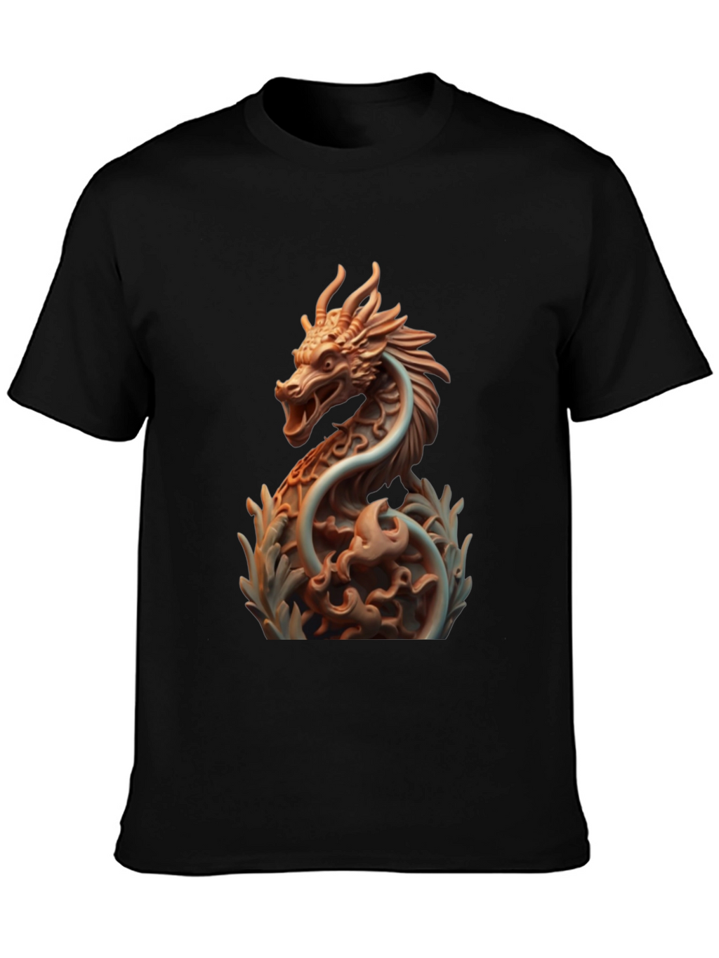 Dragon Print Black T-Shirt
