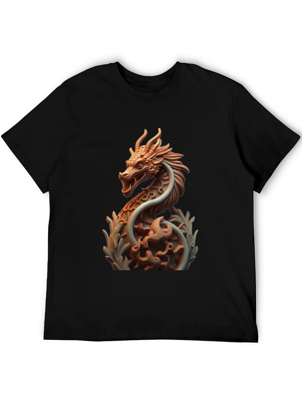 Dragon Print Black T-Shirt