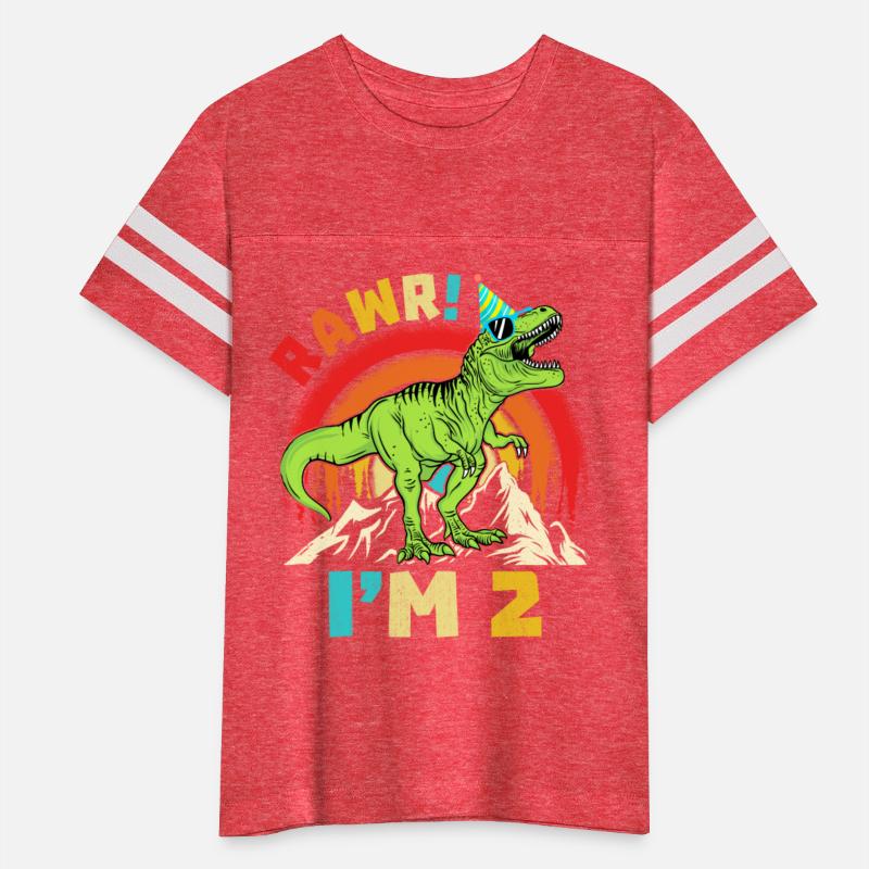 2nd Birthday Dinosaur T Rex Rawr I'm 2 Boys