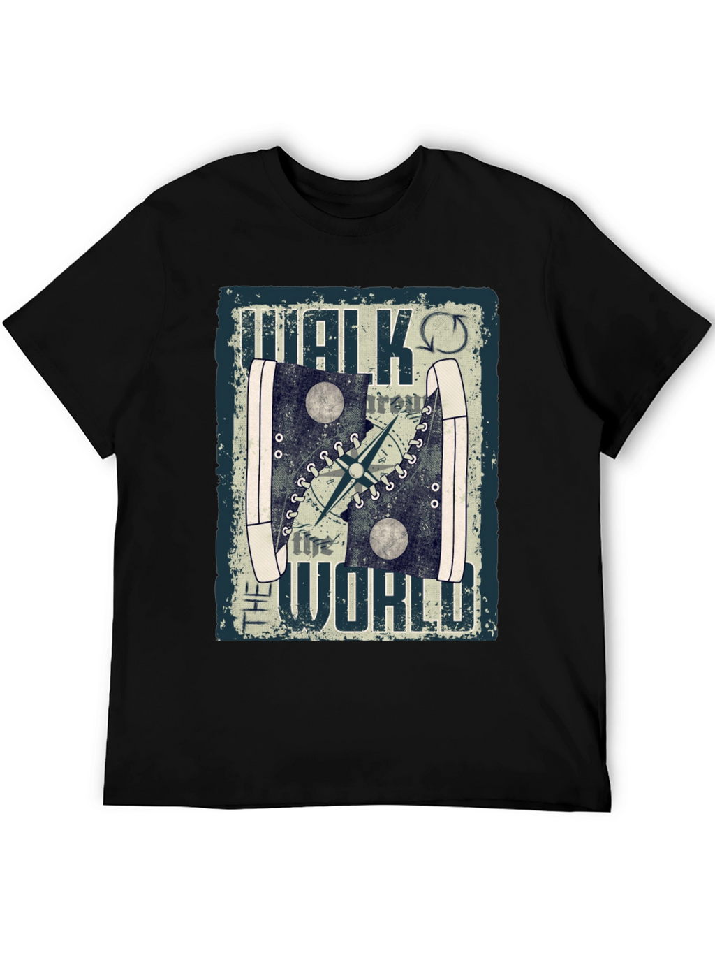 Walk the World T-Shirt Travel Compass Design
