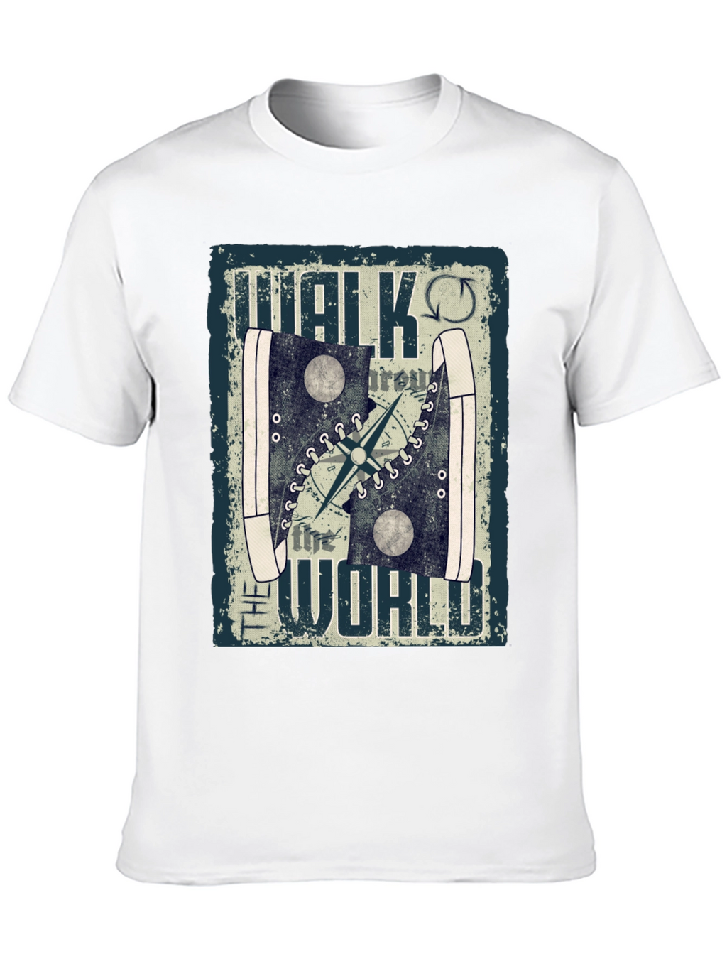 Walk the World T-Shirt Travel Compass Design