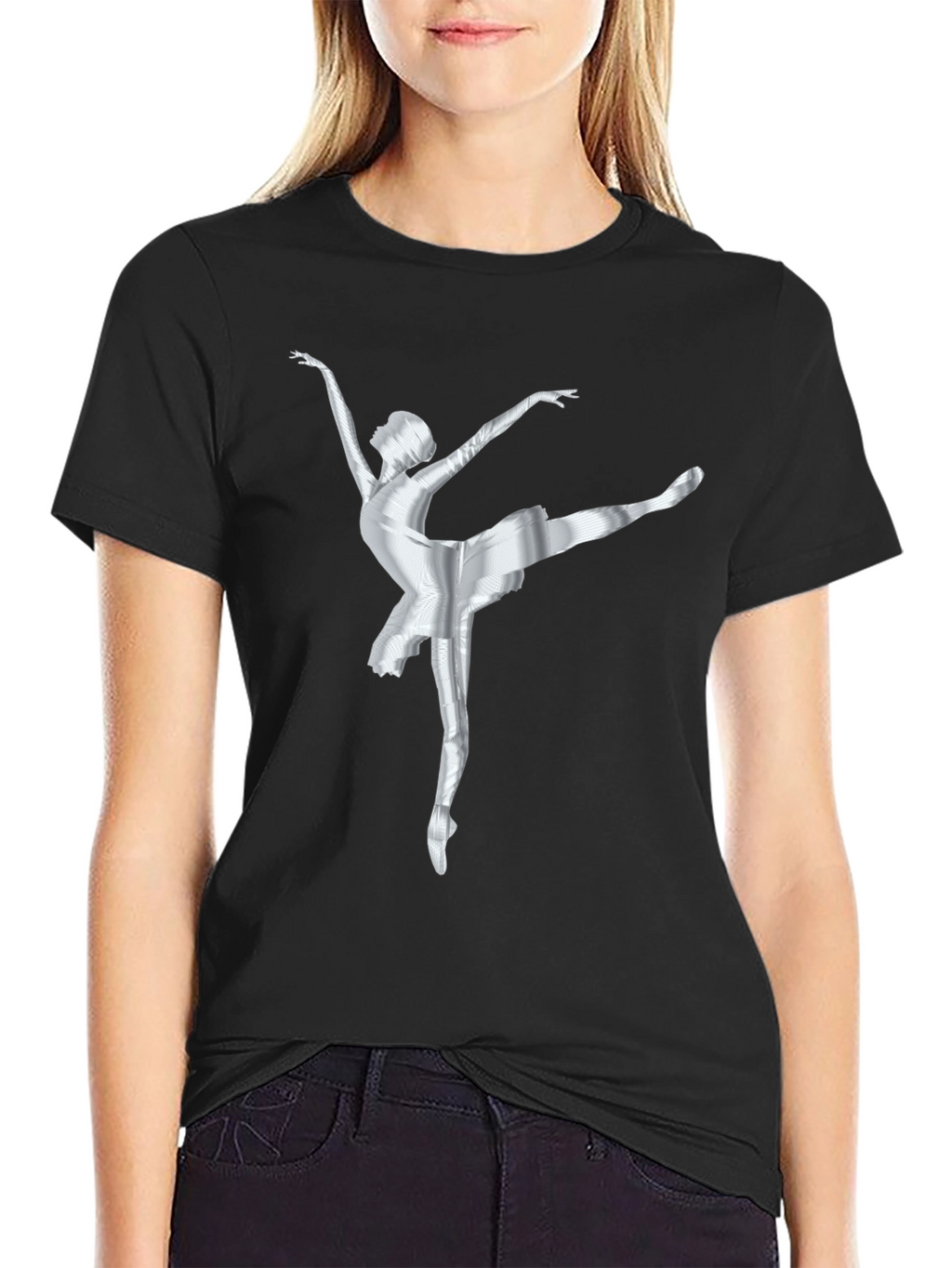 Ballerina Graphic Tee - Stylish Dancer T-Shirt