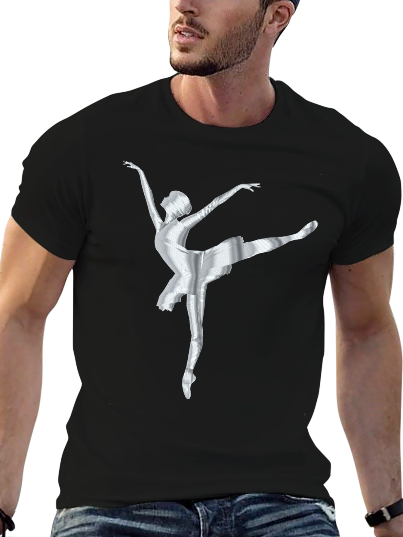 Ballerina Graphic Tee - Stylish Dancer T-Shirt