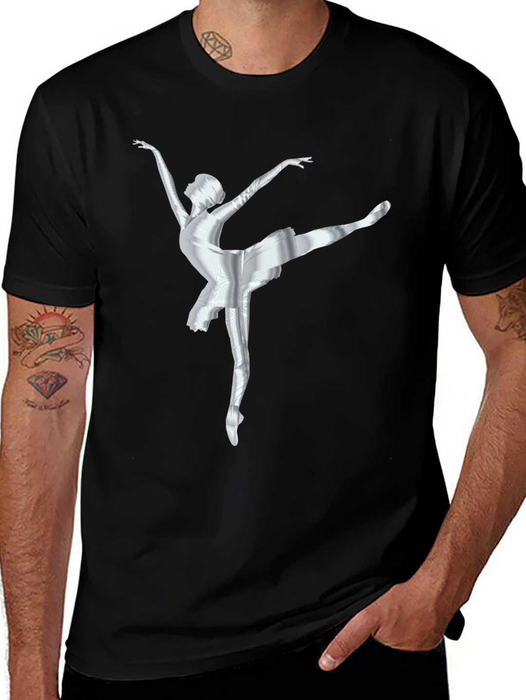 Ballerina Graphic Tee - Stylish Dancer T-Shirt