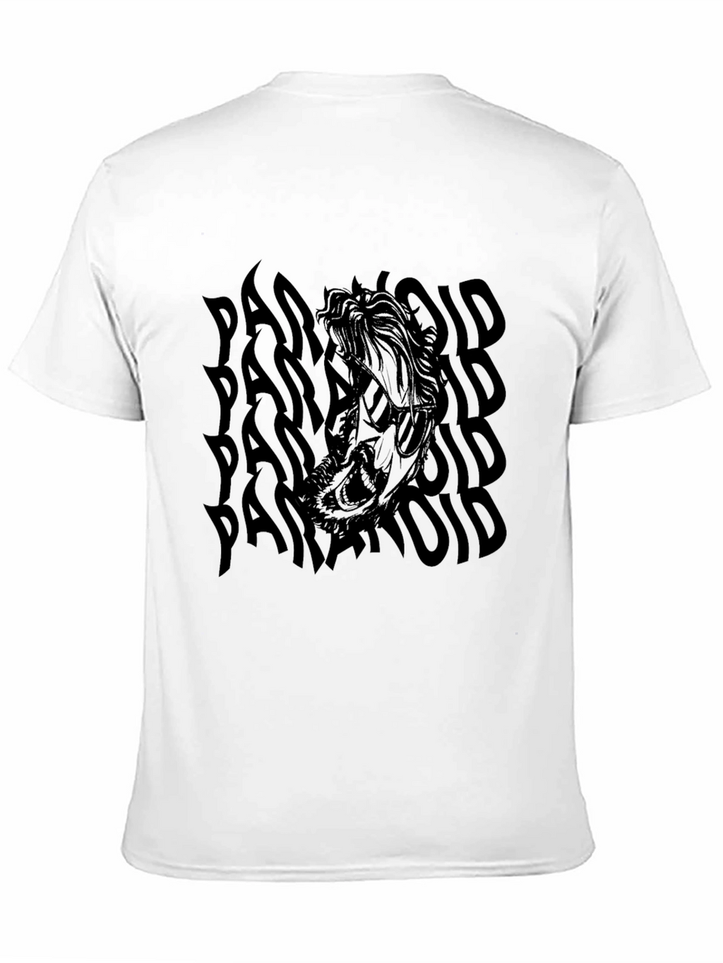 Paranoid Graphic Print Black T-Shirt
