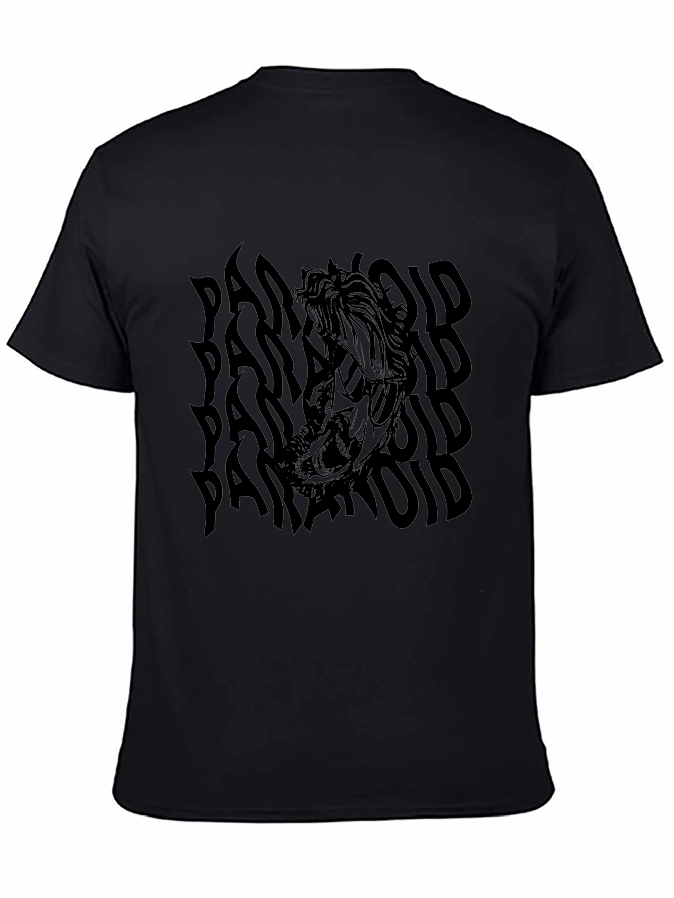 Paranoid Graphic Print Black T-Shirt