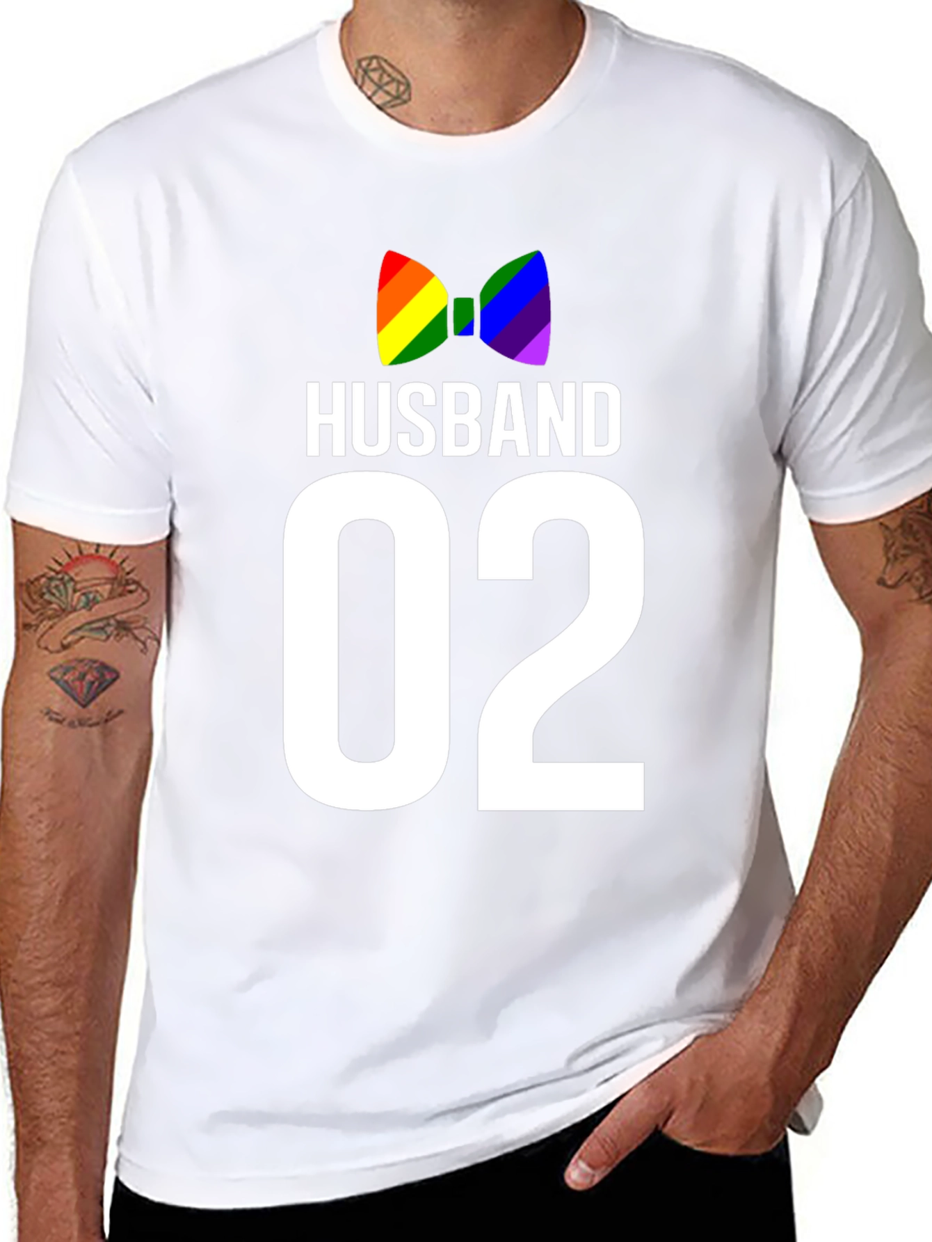 Husband 02 LGBT Pride Bow Tie Graphic Tee