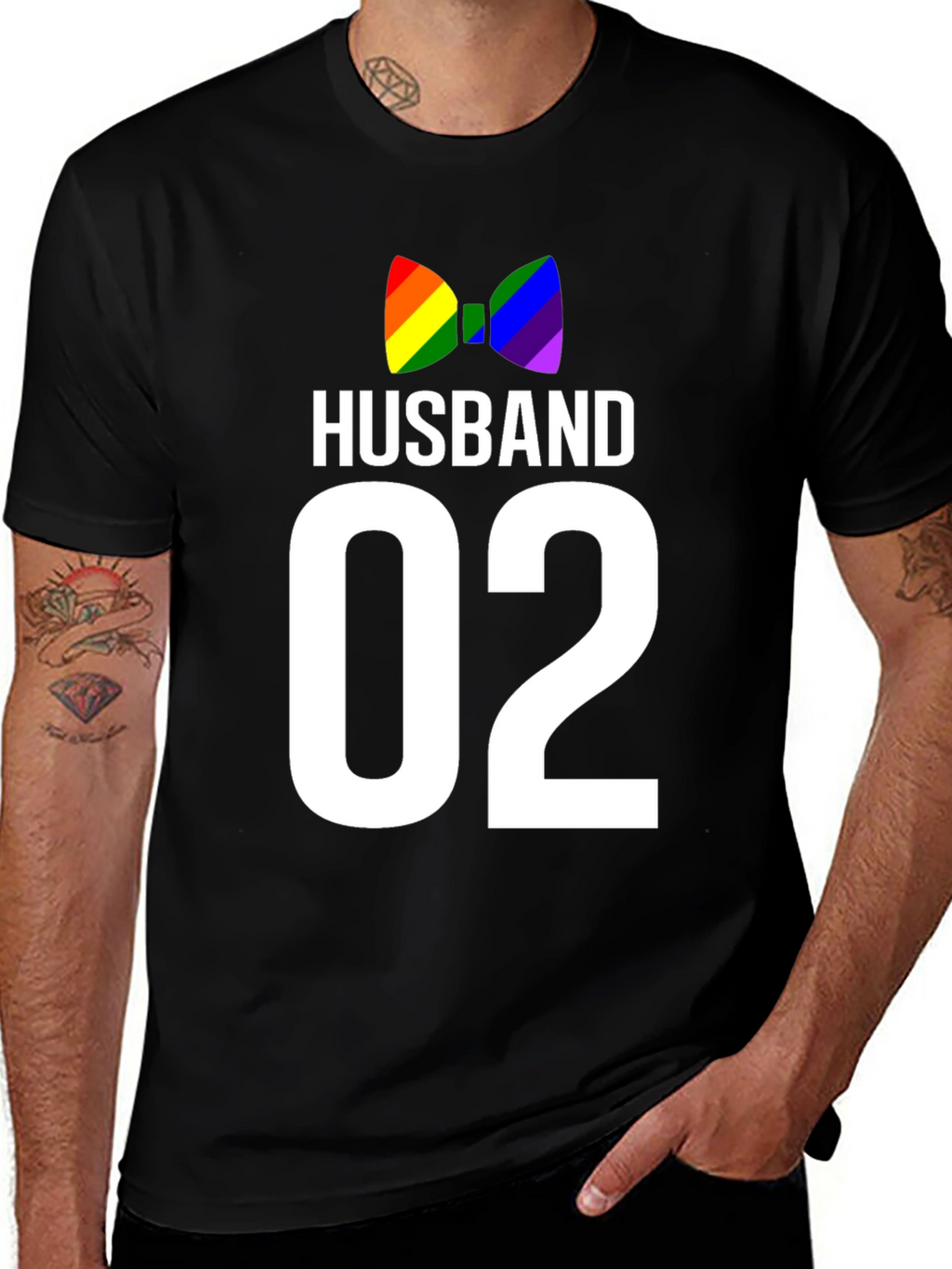 Husband 02 LGBT Pride Bow Tie Graphic Tee
