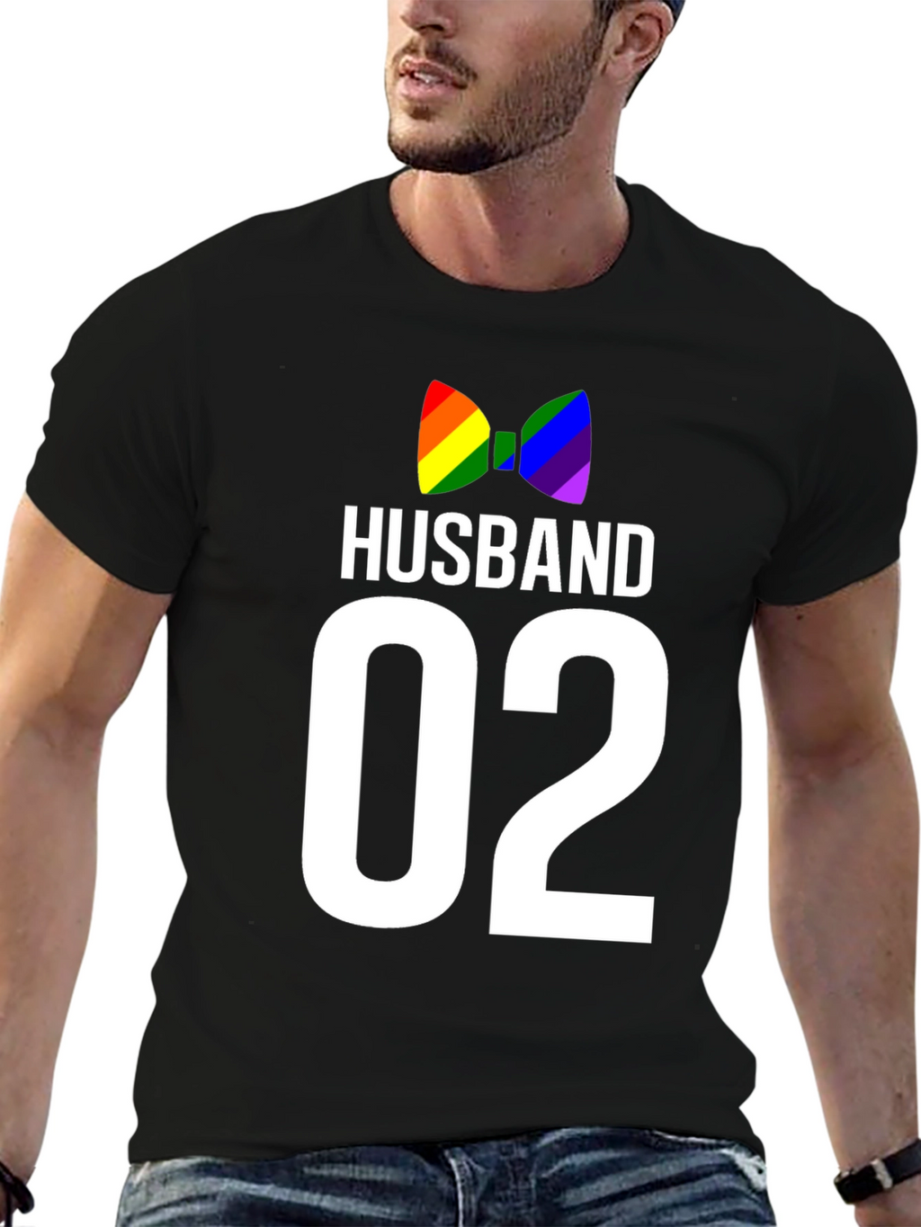 Husband 02 LGBT Pride Bow Tie Graphic Tee