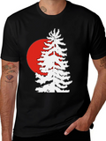 Retro Sunset Pine Tree Graphic Tee