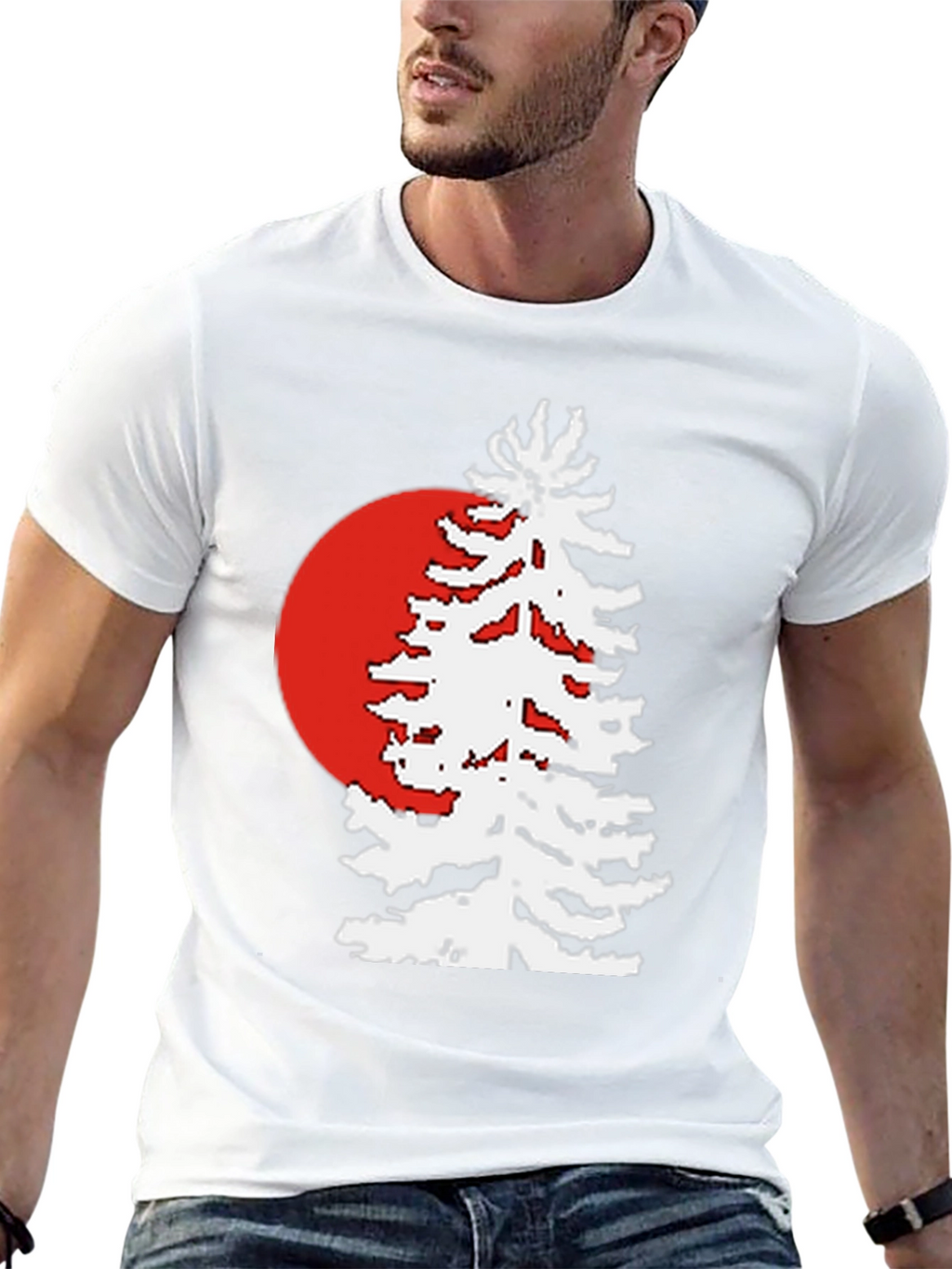 Retro Sunset Pine Tree Graphic Tee