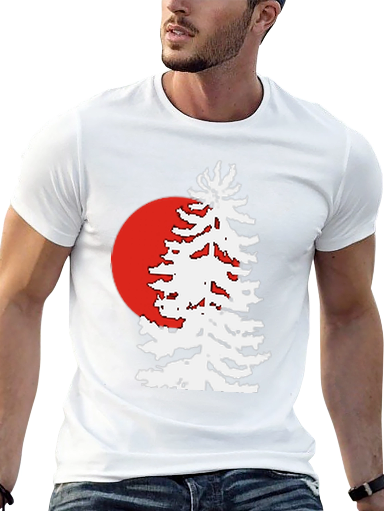 Retro Sunset Pine Tree Graphic Tee