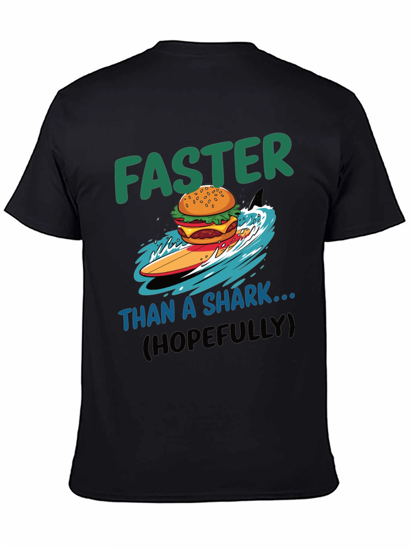 Faster Than a Shark Burger Surf T-Shirt