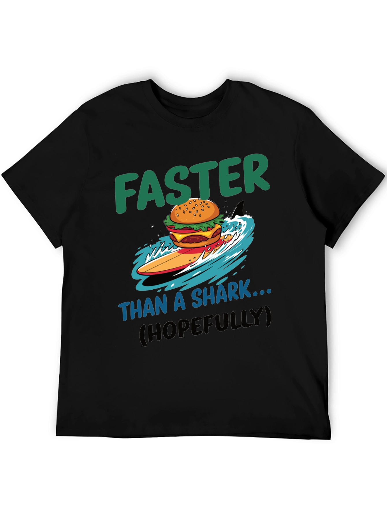 Faster Than a Shark Burger Surf T-Shirt