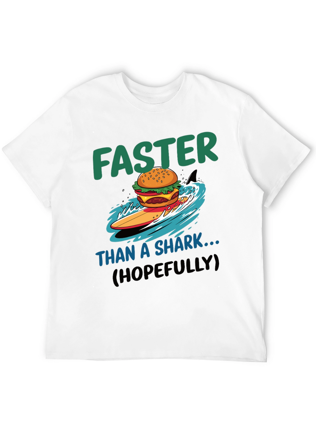 Faster Than a Shark Burger Surf T-Shirt