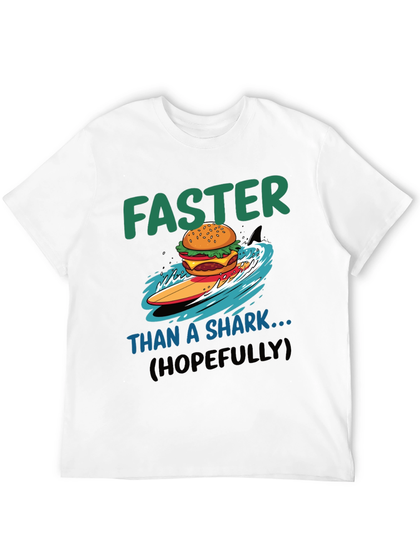 Faster Than a Shark Burger Surf T-Shirt