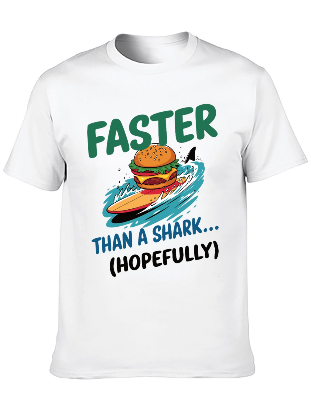 Faster Than a Shark Burger Surf T-Shirt