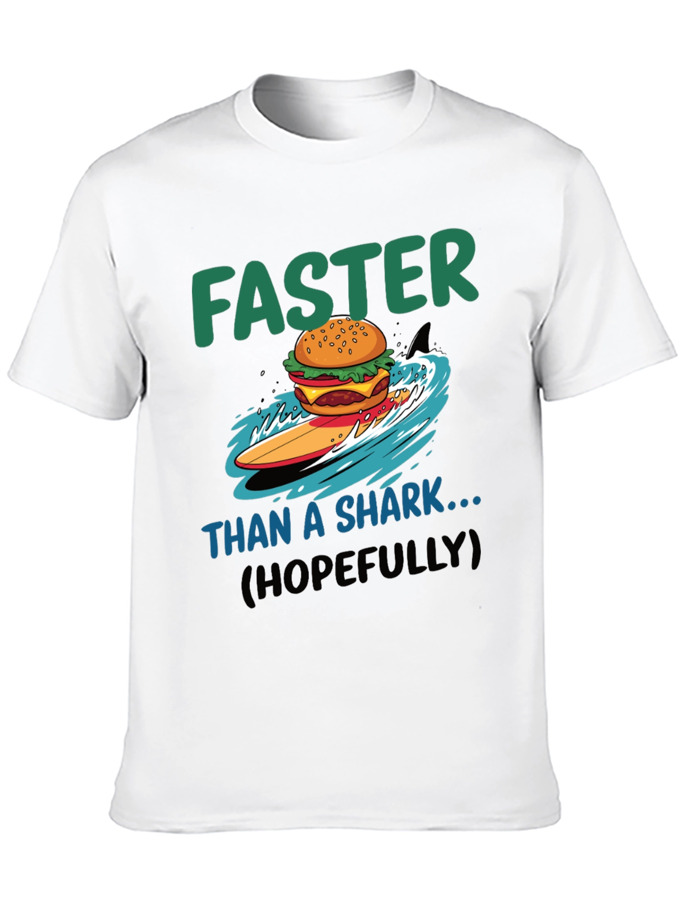 Faster Than a Shark Burger Surf T-Shirt