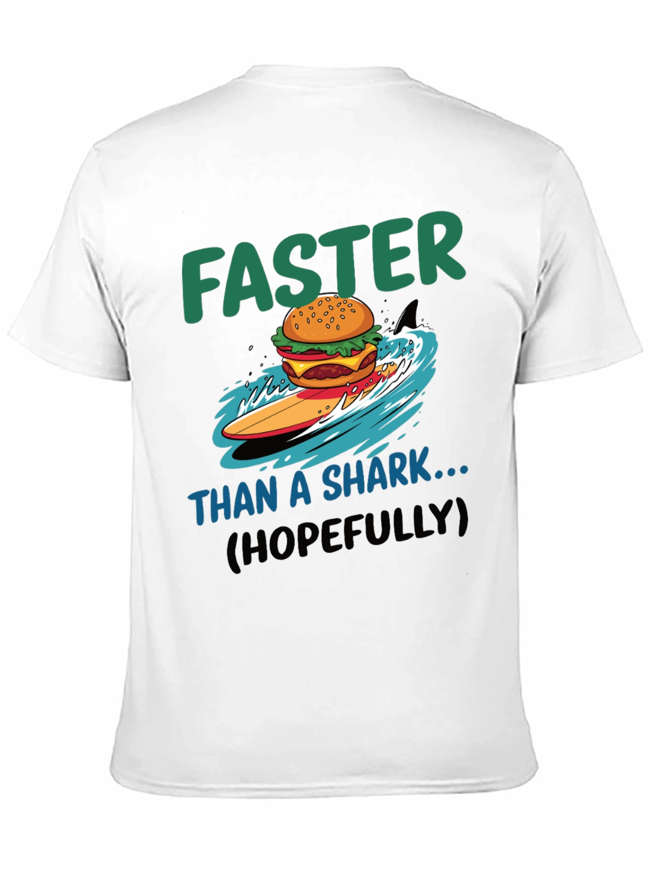 Faster Than a Shark Burger Surf T-Shirt