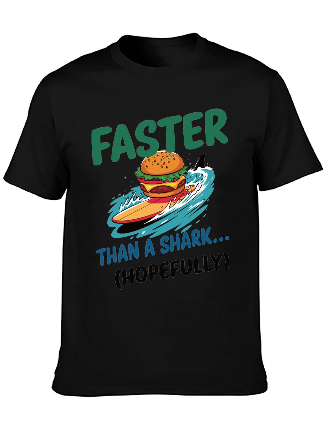 Faster Than a Shark Burger Surf T-Shirt