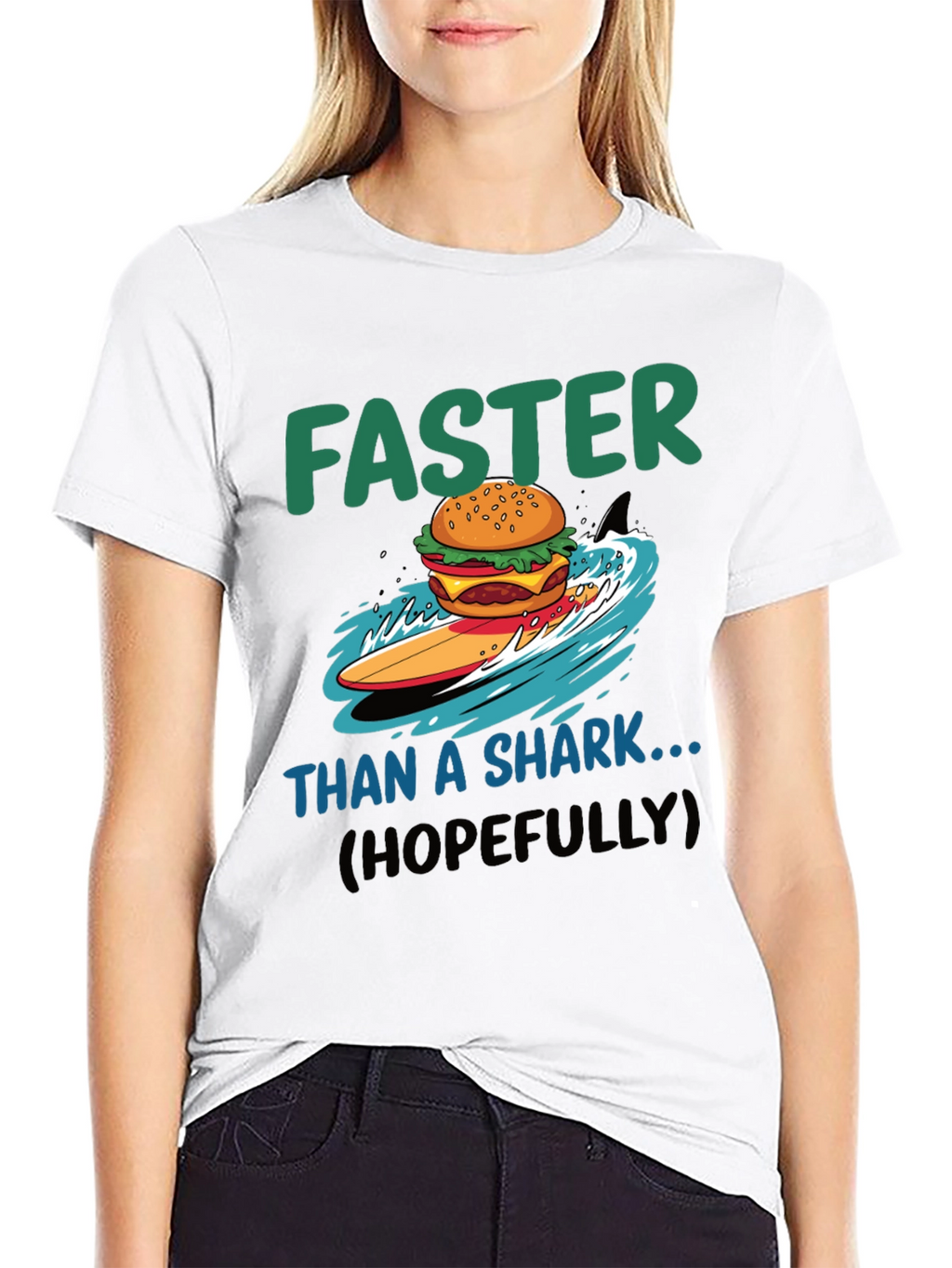 Faster Than a Shark Burger Surf T-Shirt