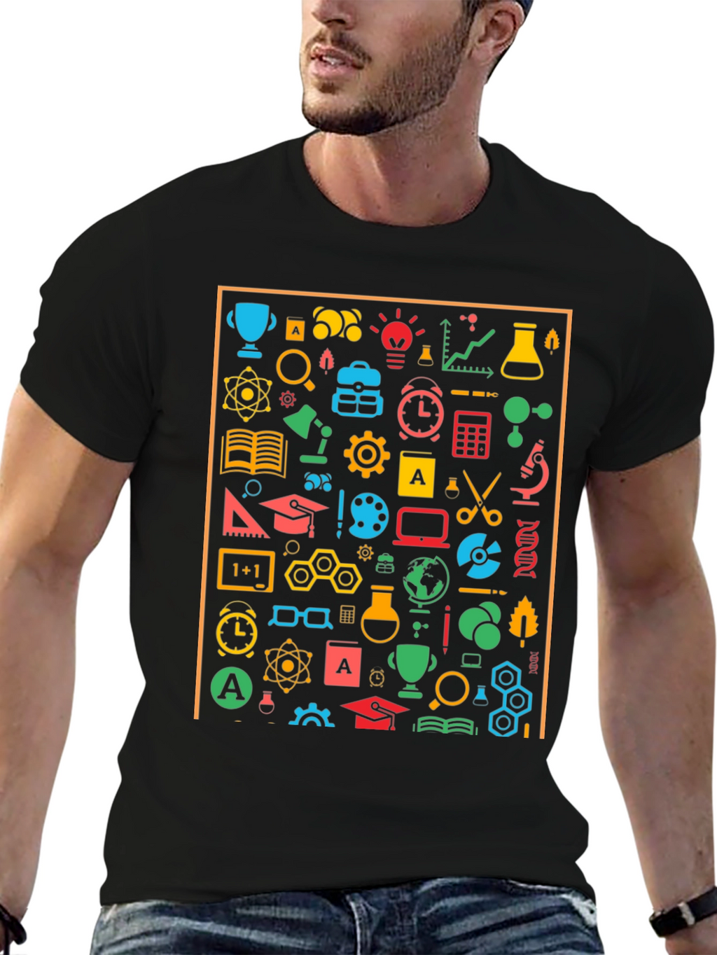 Science Icon Graphic T-Shirt - Unisex Crew Neck Tee