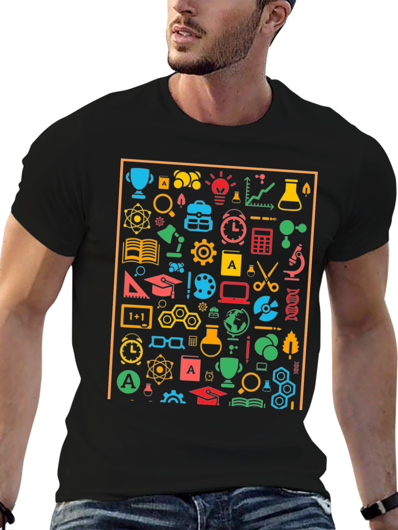 Science Icon Graphic T-Shirt - Unisex Crew Neck Tee