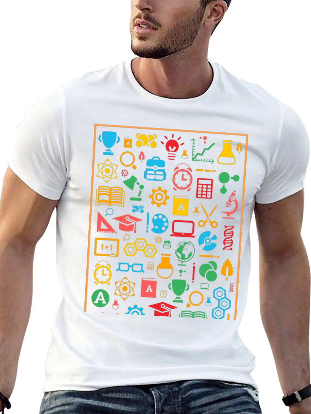 Science Icon Graphic T-Shirt - Unisex Crew Neck Tee