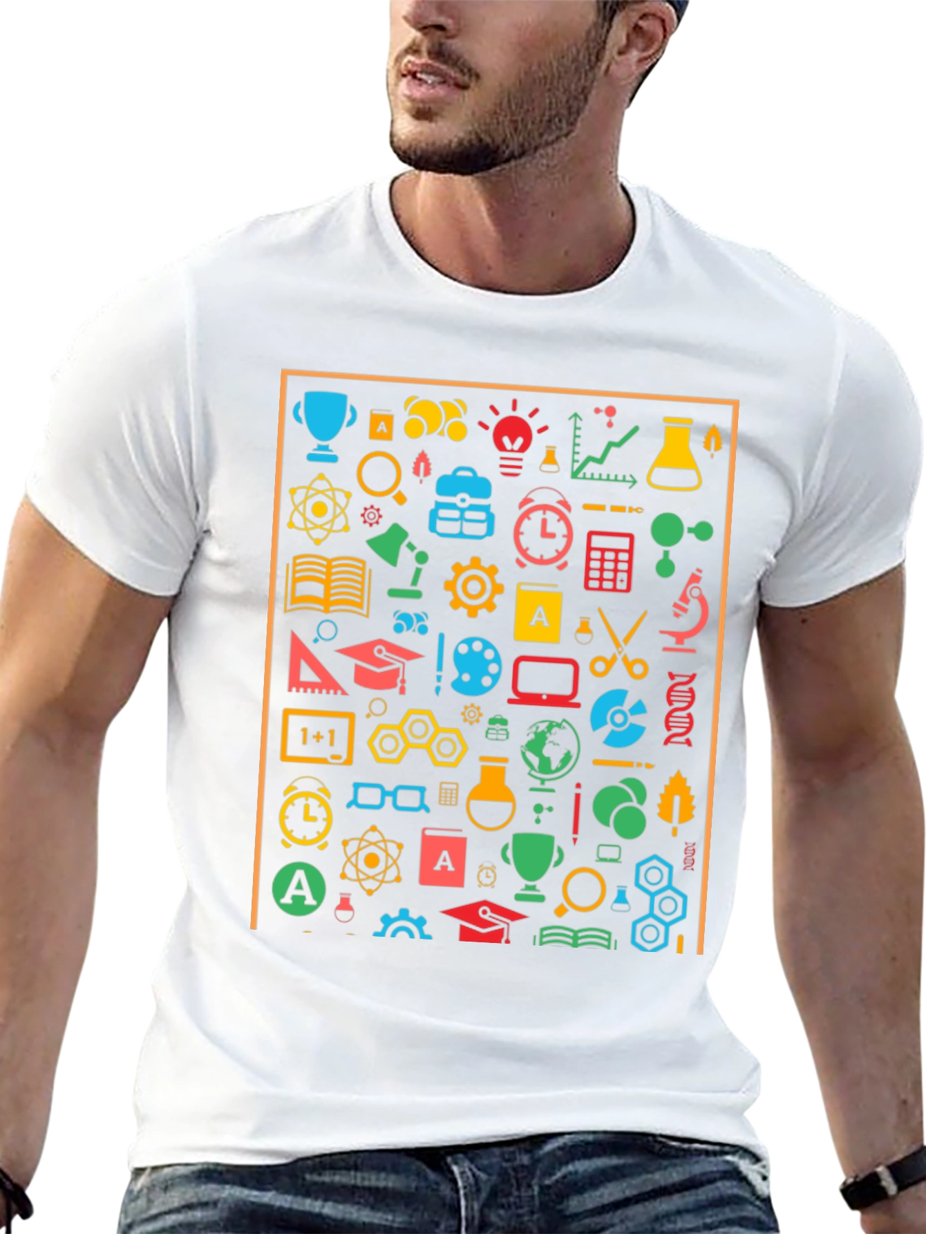 Science Icon Graphic T-Shirt - Unisex Crew Neck Tee