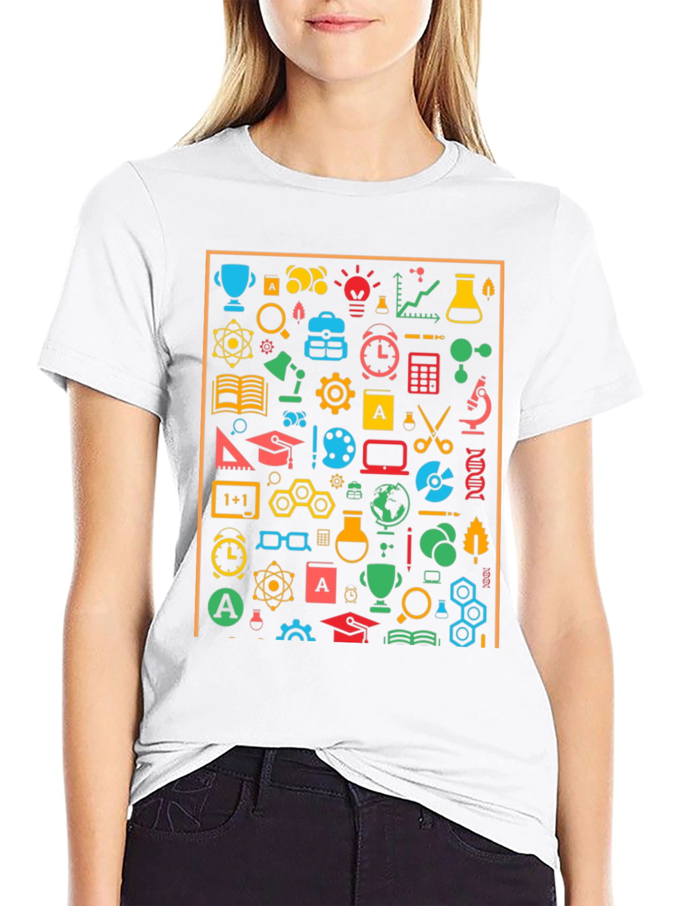 Science Icon Graphic T-Shirt - Unisex Crew Neck Tee
